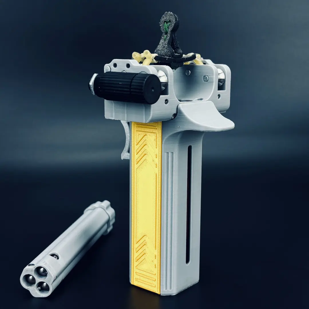 Rapid-Fire Magnetic Slingshot - 5X Speed Auto-Loading, PETG 3D Printed Outdoor Slingshot with Fiber Optic Sight