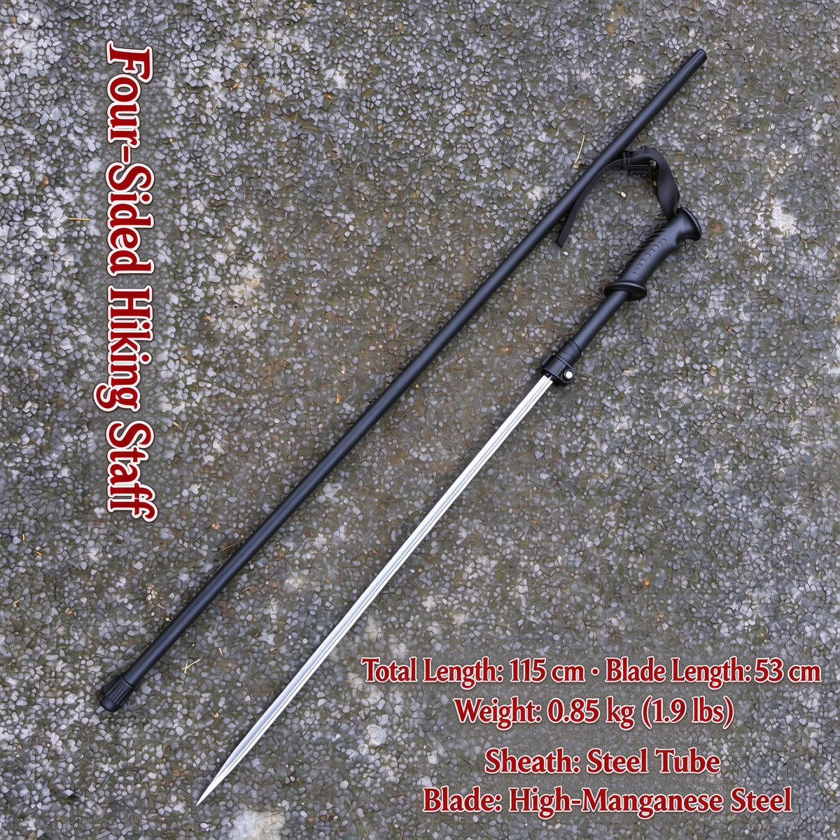 High manganese steel outdoor hiking pole for self-defense hiking without sharpening