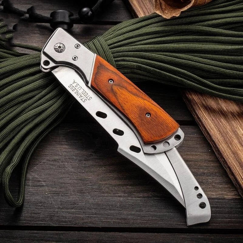 10.5" Large Folding Knife with Rosewood Handle