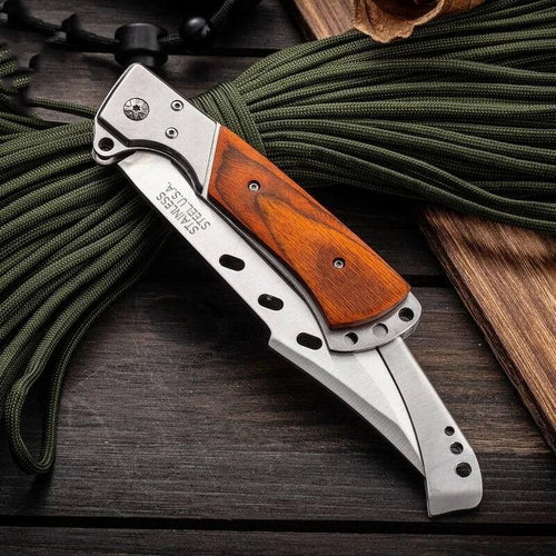 10.5" Large Folding Knife with Rosewood Handle