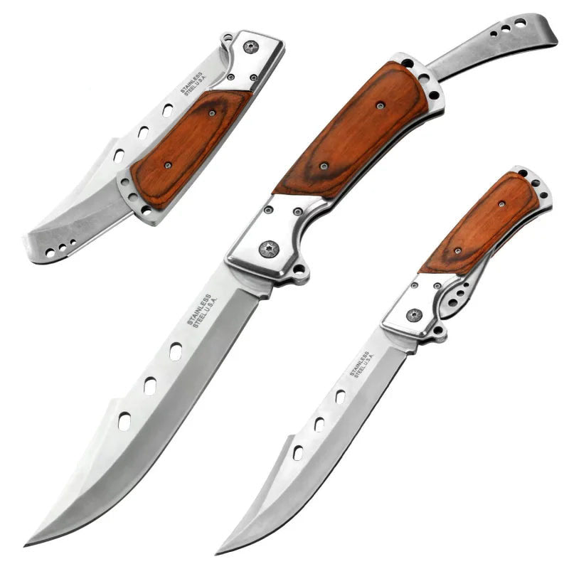 10.5" Large Folding Knife with Rosewood Handle